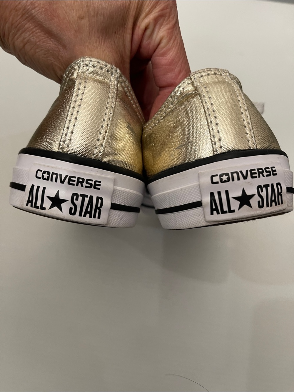 CONVERSE ALL STAR OX LIGHT GOLD/WHITE SNEAKERS MENS SIZE 7 WOMENS SIZE 9 - Picture 10 of 13